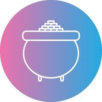 Gold Pot Line Gradient Circle Icon vector