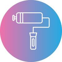 Paint Roller Line Gradient Circle Icon vector