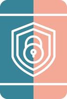 Security mobile Lock Glyph Two Color Icon vector