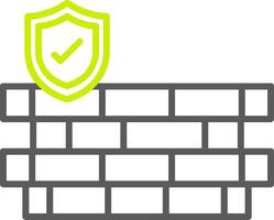 Wall Security Line Two Color Icon vector