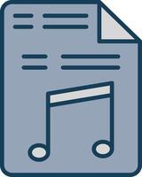 Music File Line Filled Grey Icon vector