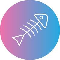 Rotten Fish Line Gradient Circle Icon vector