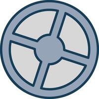 Steering Line Filled Grey Icon vector