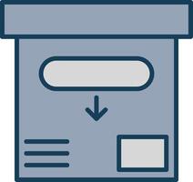 Archive Line Filled Grey Icon vector