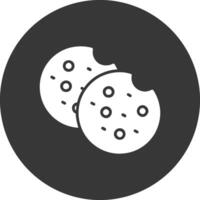 Cookies Glyph Inverted Icon vector