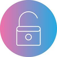 Open Lock Line Gradient Circle Icon vector