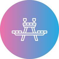 Picnic Table Line Gradient Circle Icon vector