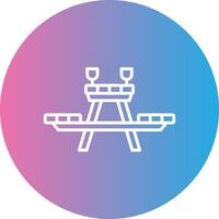 Picnic Table Line Gradient Circle Icon vector