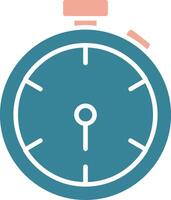 Stopwatch Glyph Two Color Icon vector