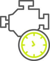 Time Engine Line Two Color Icon vector