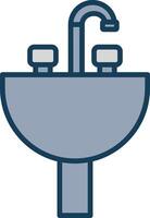 lavabo línea lleno gris icono vector