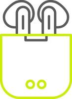 Earbuds Line Two Color Icon vector