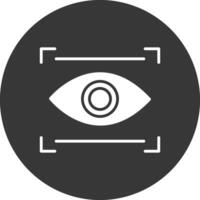 Eye Scan Glyph Inverted Icon vector