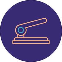 Hole Punch Line Two Color Circle Icon vector