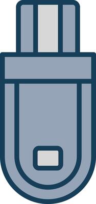 Flash Drive Line Filled Grey Icon