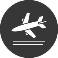 Landing Glyph Inverted Icon vector