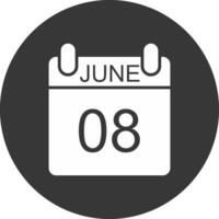 junio glifo invertido icono vector