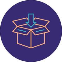 Open Box Line Two Color Circle Icon vector