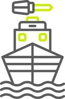 Boat Line Two Color Icon vector