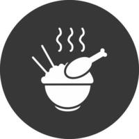 Bowl Glyph Inverted Icon vector