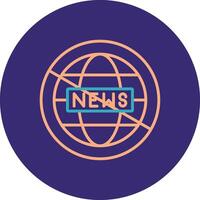 Fake News Line Two Color Circle Icon vector