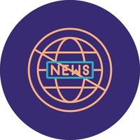 Fake News Line Two Color Circle Icon vector