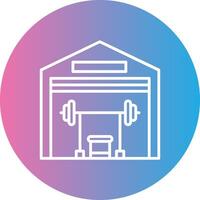 Gym Line Gradient Circle Icon vector