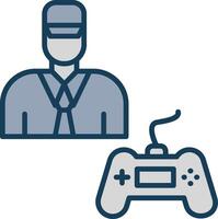 Gamer Line Filled Grey Icon vector