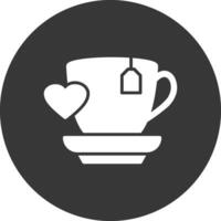 amor café glifo invertido icono vector