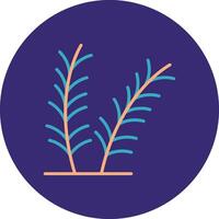 Rosemary Line Two Color Circle Icon vector