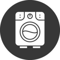 Washing Machine Glyph Inverted Icon vector