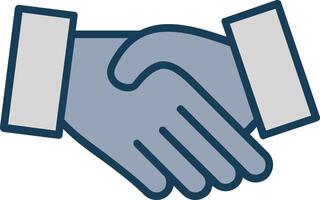 Hand Shake Line Filled Grey Icon vector