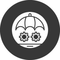 Risk Management Glyph Inverted Icon vector