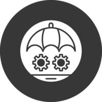 Risk Management Glyph Inverted Icon vector