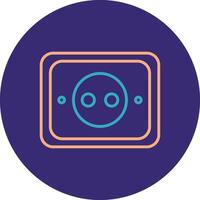 Socket Line Two Color Circle Icon vector