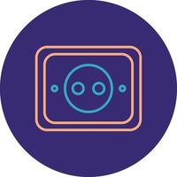 Socket Line Two Color Circle Icon vector