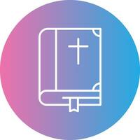 Biblia línea degradado circulo icono vector