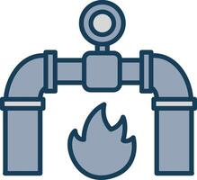Gas Line Filled Grey Icon vector