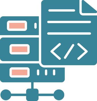 lenguaje de programación glifo icono de dos colores vector