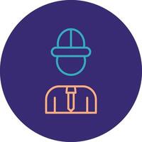 Architect Line Two Color Circle Icon vector