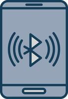 Bluetooth Line Filled Grey Icon vector