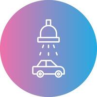 Car Wash Service Line Gradient Circle Icon vector