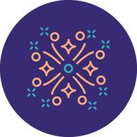 Firework Line Two Color Circle Icon vector