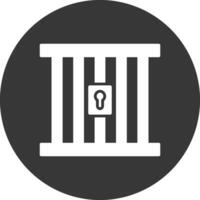 Prison Glyph Inverted Icon vector