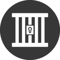 Prison Glyph Inverted Icon vector