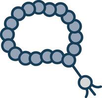 Tasbih Line Filled Grey Icon vector