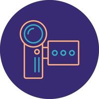 Camcorder Line Two Color Circle Icon vector