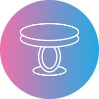 Dining Table Line Gradient Circle Icon vector