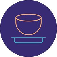 Bowl Line Two Color Circle Icon vector