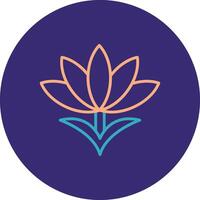 Saffron Line Two Color Circle Icon vector